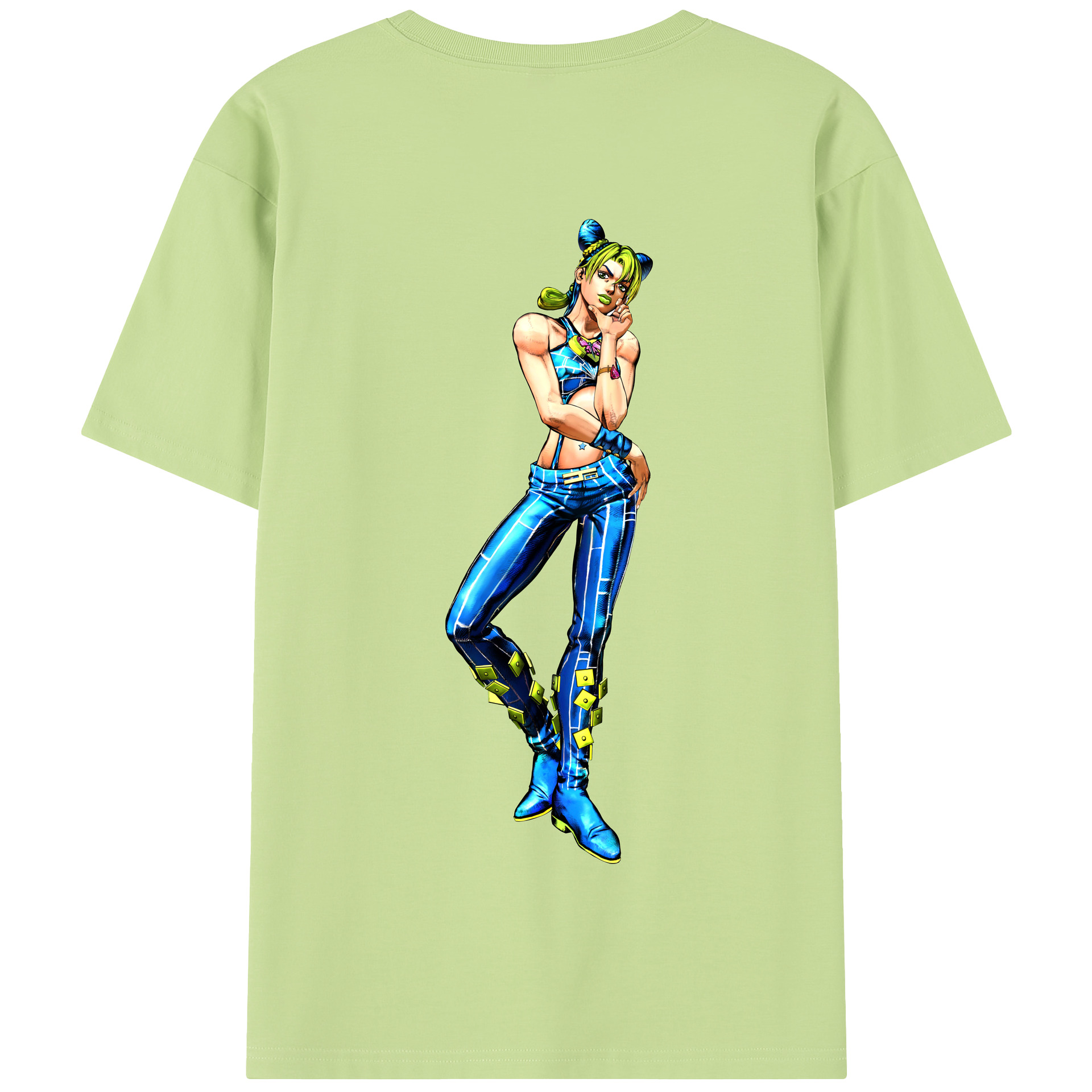 （画像用） "ジョジョの奇妙な冒険 くうじょう ジョリーン JoJo's Bizarre Adventure Jolyne Cujoh " 綿100％半袖Tシャツ（背面プリント）